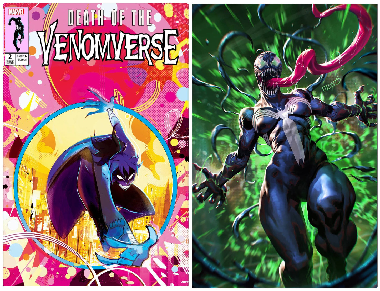 DEATH OF VENOMVERSE #2 NICOLETTA BALDARI 'KID VENOM ASM 300 HOMAGE' VARIANT LIMITED TO 600 COPIES WITH NUMBERED COA + 1:100 CHEW VIRGIN VARIANT