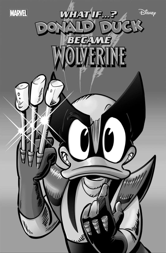 31/07/2024 WHAT IF...? DONALD DUCK BECAME WOLVERINE #1 1:100  GIADA PERISSINOTTO B&W VARIANT