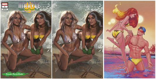MARVEL SWIMSUIT SPECIAL FRIENDS FOES & RIVALS #1 GREG HORN WOMEN OF X TRADE/VIRGIN VARIANT SET LIMITED TO 1000 SETS + 1:50 VARIANT