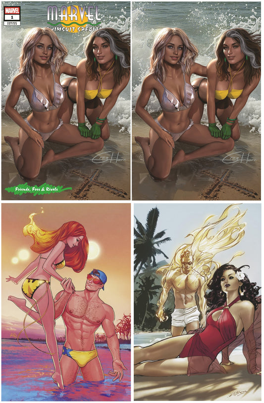 MARVEL SWIMSUIT SPECIAL FRIENDS FOES & RIVALS #1 GREG HORN WOMEN OF X TRADE/VIRGIN VARIANT SET LIMITED TO 1000 SETS + 1:50 & 1:100 VARIANT