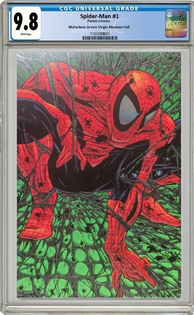 SPIDER-MAN #1 TODD MCFARLANE GREEN FOIL VIRGIN VARIANT LIMITED TO 1000 COPIES CGC 9.8 PREORDER