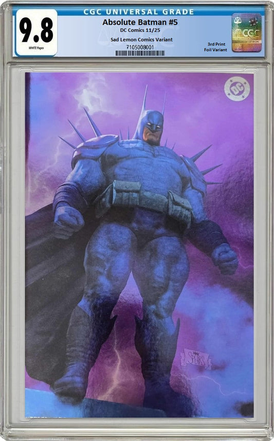 ABSOLUTE BATMAN #5 MARK SPEARS VIRGIN FOIL VARIANT LIMITED TO 800 COPIES CGC 9.8 PREORDER