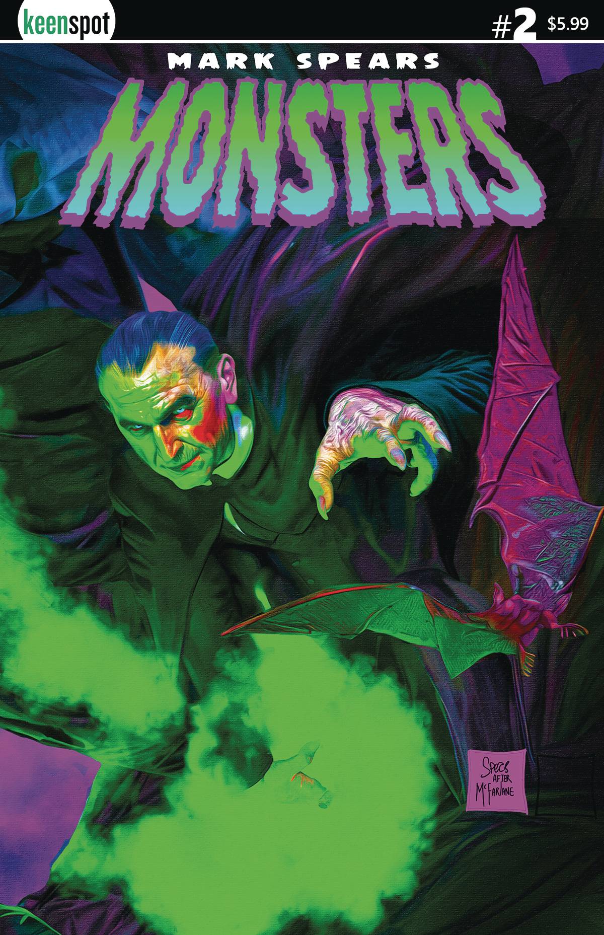 mark spears monsters MARK SPEARS MONSTERS #2 SPAWN #1 HOMAGE VARIANT (1ST PRINT) – SAD LEMON COMICS