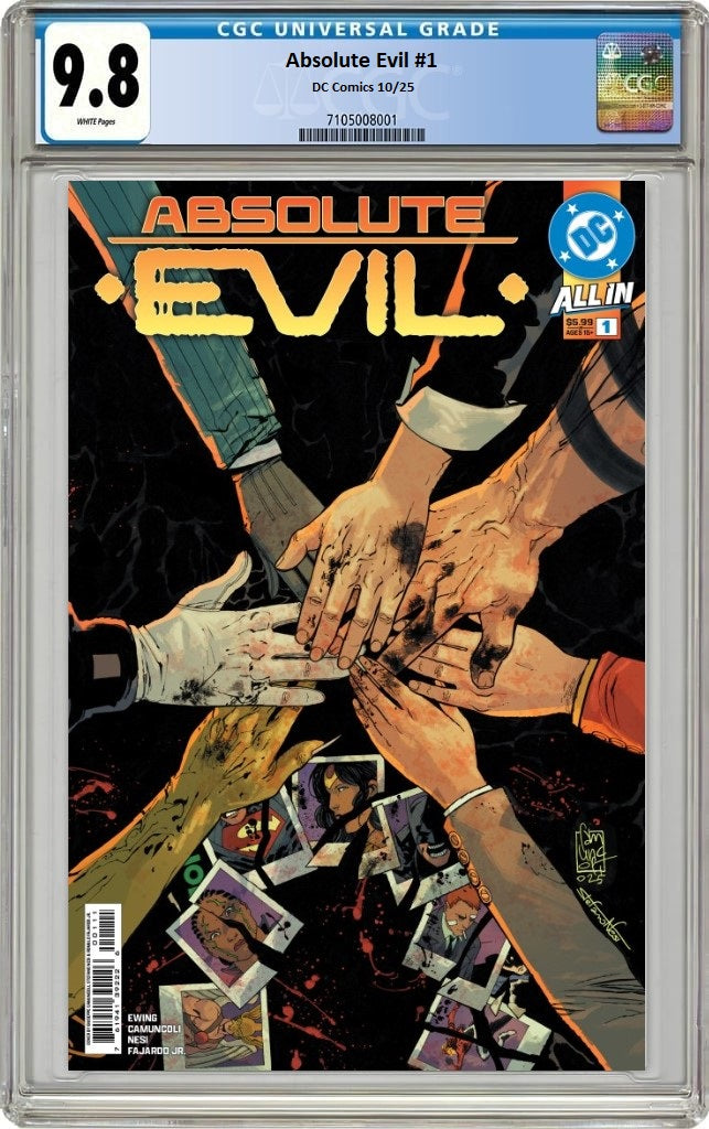 01/10/2025 ABSOLUTE EVIL #1 (ONE SHOT) CVR A GIUSSEPE CAMUNCOLI & STEFANO NESI CGC 9.8 PREORDER