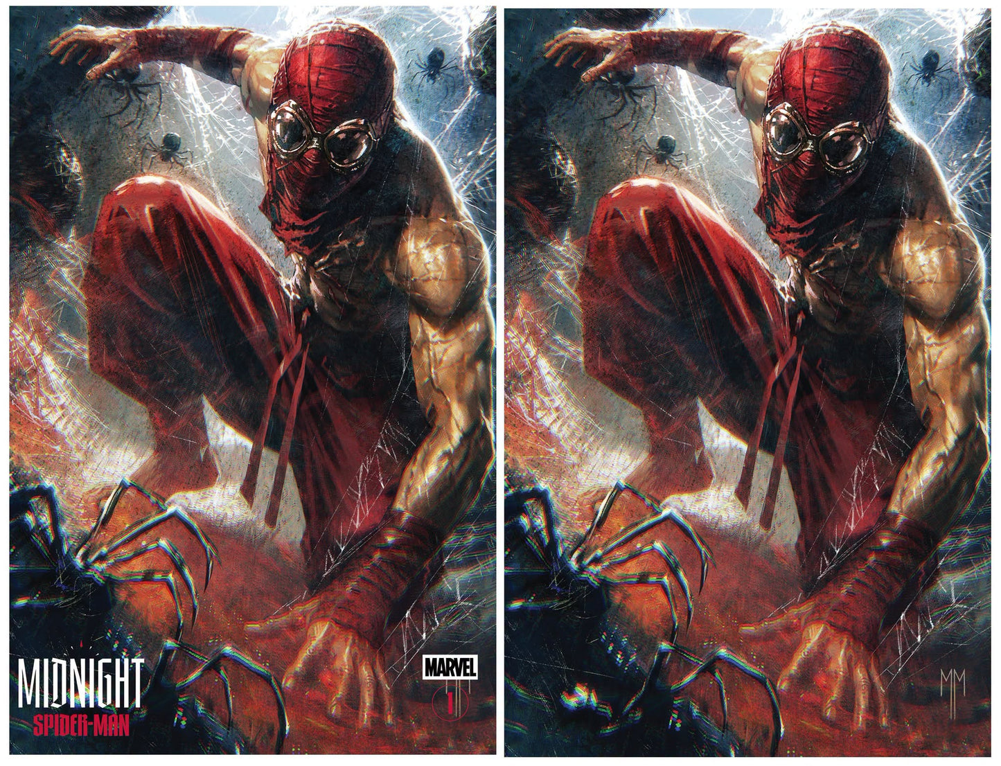 MIDNIGHT SPIDER-MAN #1 MARCO MASTRAZZO TRADE/VIRGIN VARIANT SET LIMITED TO 800 SETS