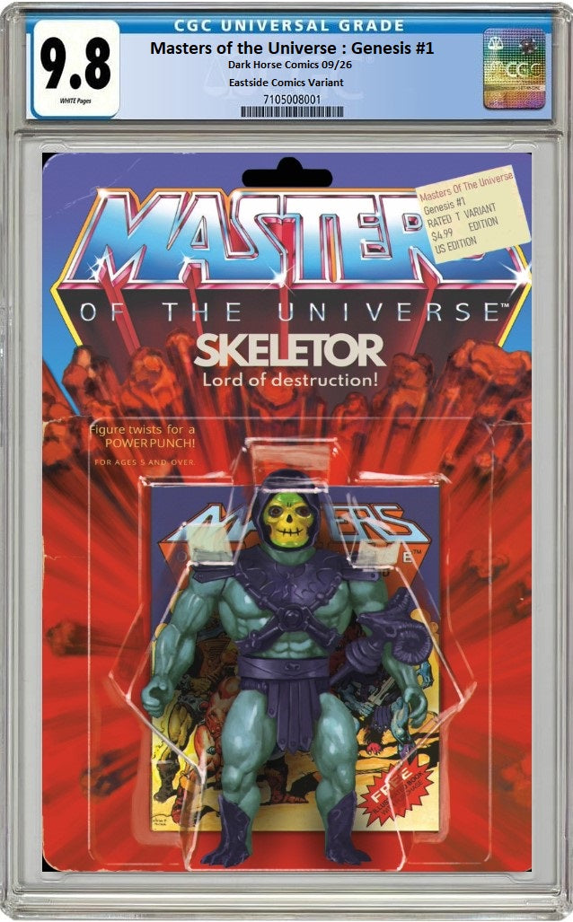 MASTERS OF THE UNIVERSE: GENESIS #1 SKAN SRISUWAN SKELETOR ACTION FIGURE VARIANT LIMITED TO 500 COPIES CGC 9.8 PREORDER