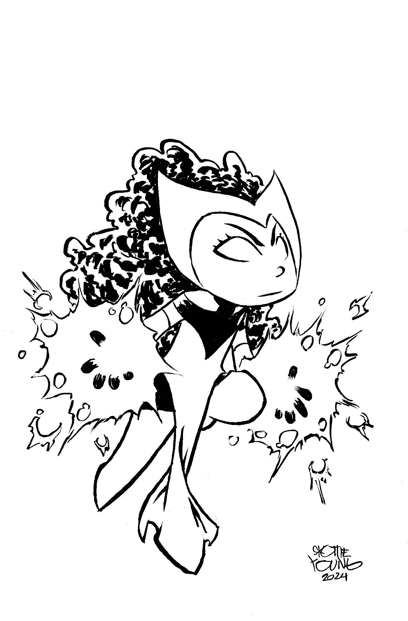 SCARLET WITCH #1 1:50 SKOTTIE YOUNG B&W VIRGIN VARIANT