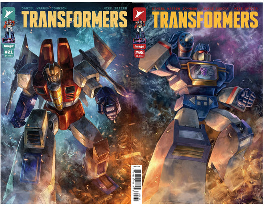 TRANSFORMERS #1 & #8 ALAN QUAH CONNECTING VARIANT SETS LIMITED TO 1000/500 COPIES