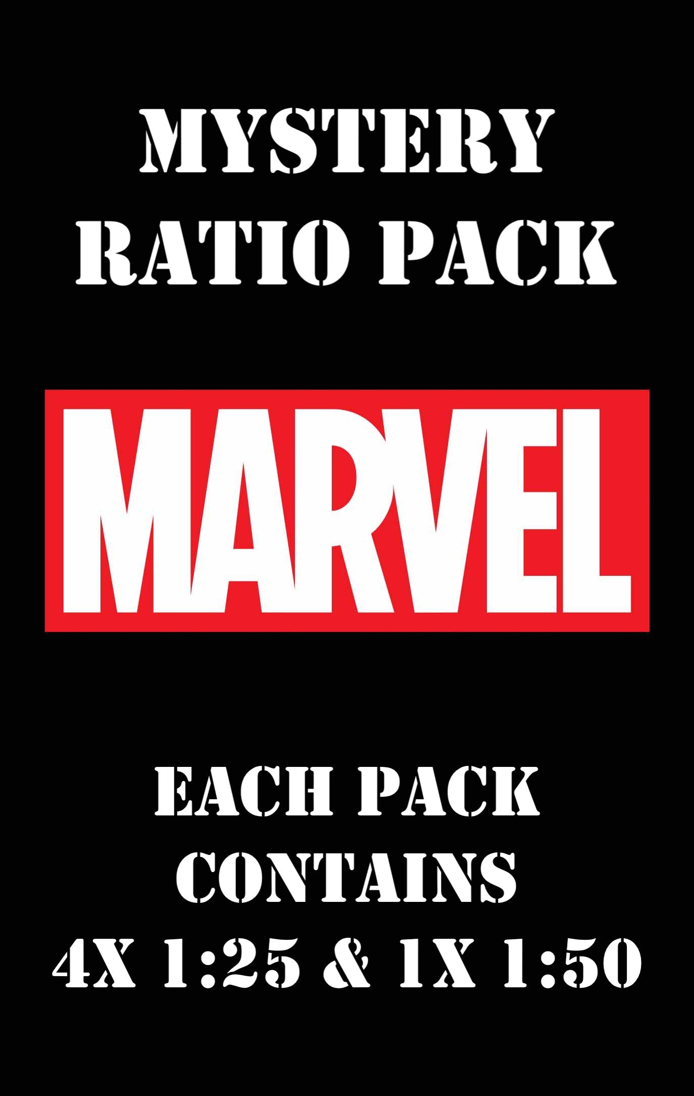 5 PACK MARVEL MYSTERY RATIO PACKS (4x 1:25 & 1x 1:50)