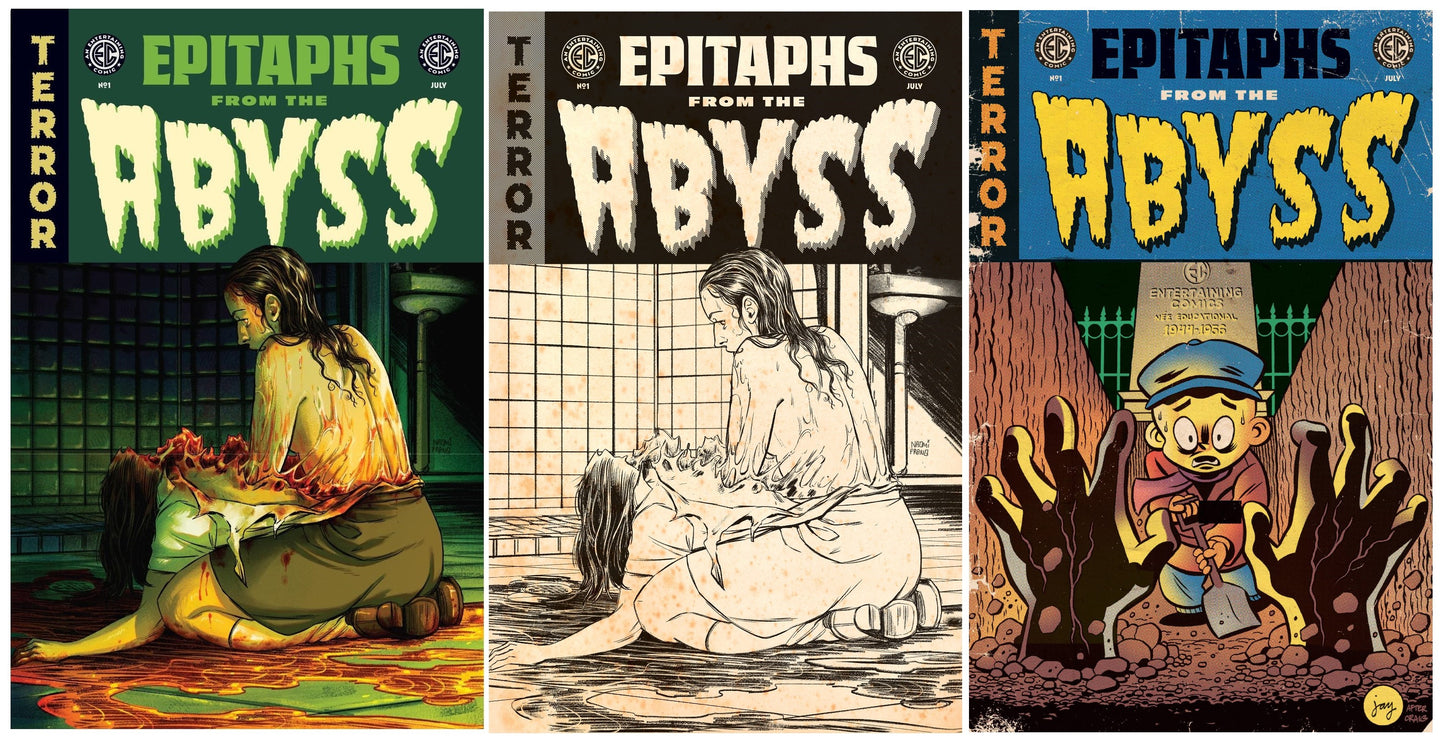 EC EPITAPHS FROM THE ABYSS #1 NAOMI FRANQUIZ COLOUR/BW VARIANT SET LIMITED TO 300 SETS WITH NUMBERED COA + 1:10 VARIANT