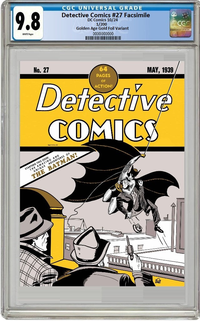 DETECTIVE COMICS #27 GOLD FOIL ULTIMATE CGC 9.8  LIMITED TO 200 NUMBERED COPIES