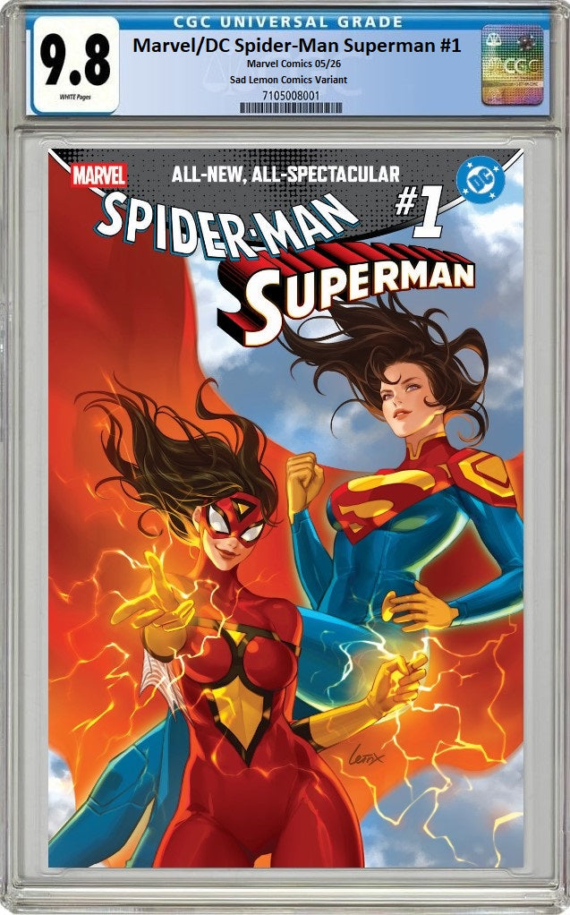 MARVEL/DC: SPIDER-MAN/SUPERMAN #1 LEIRIX LI ULTRA RARE VARIANT LIMITED TO 250 COPIES WITH NUMBERED COA CGC 9.8 PREORDER