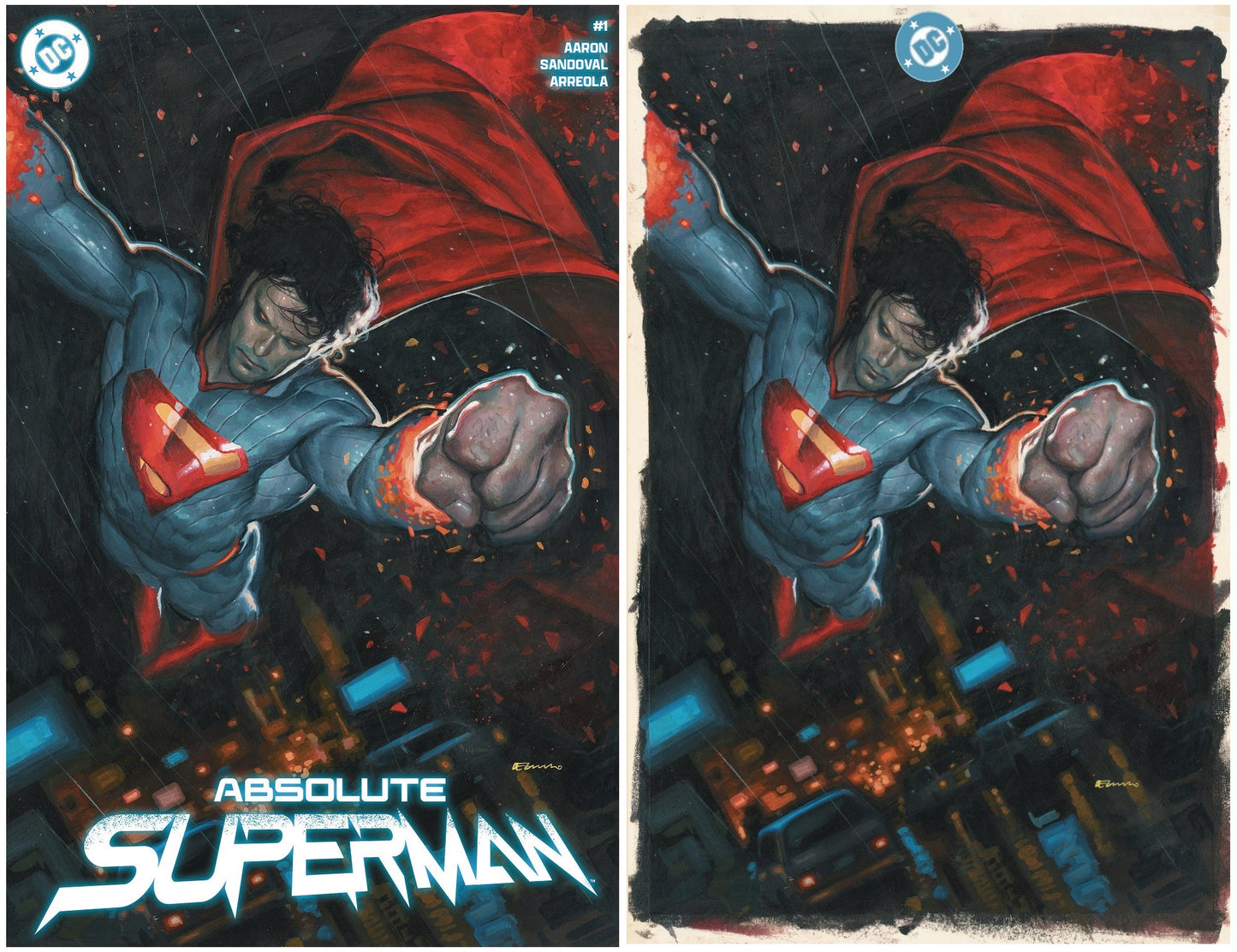 ABSOLUTE SUPERMAN #1 FABRIZIO DE TOMMASO UK EXCLUSIVE TRADE/FULL BLEED VIRGIN SET VARIANT LIMITED TO 500 SETS