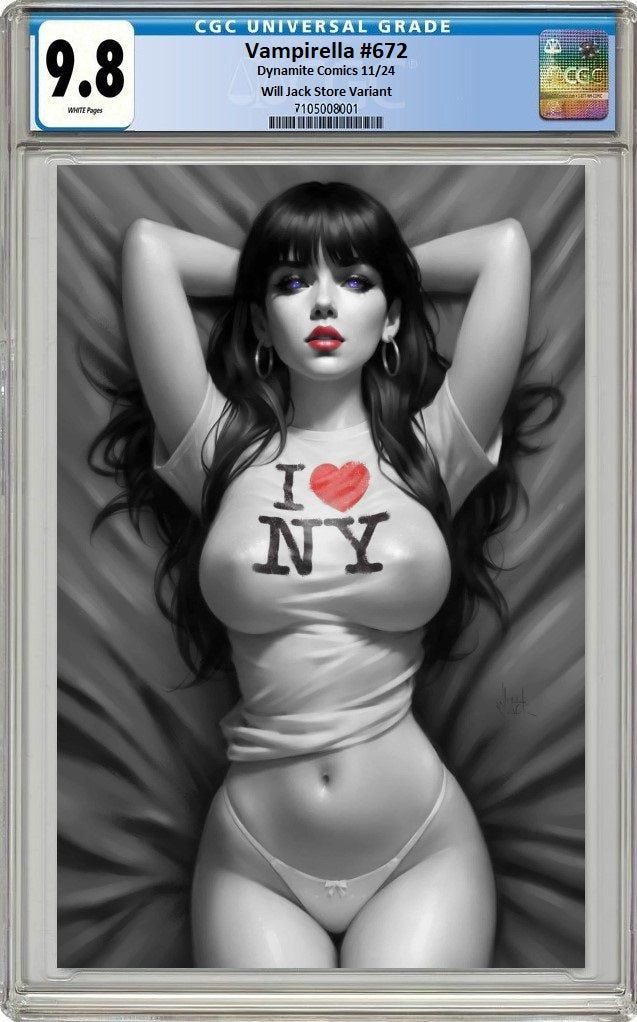 VAMPIRELLA #672 WILL JACK 'I LOVE NY' COLOUR SPLASH VARIANT LIMITED TO 1500 COPIES CGC 9.8