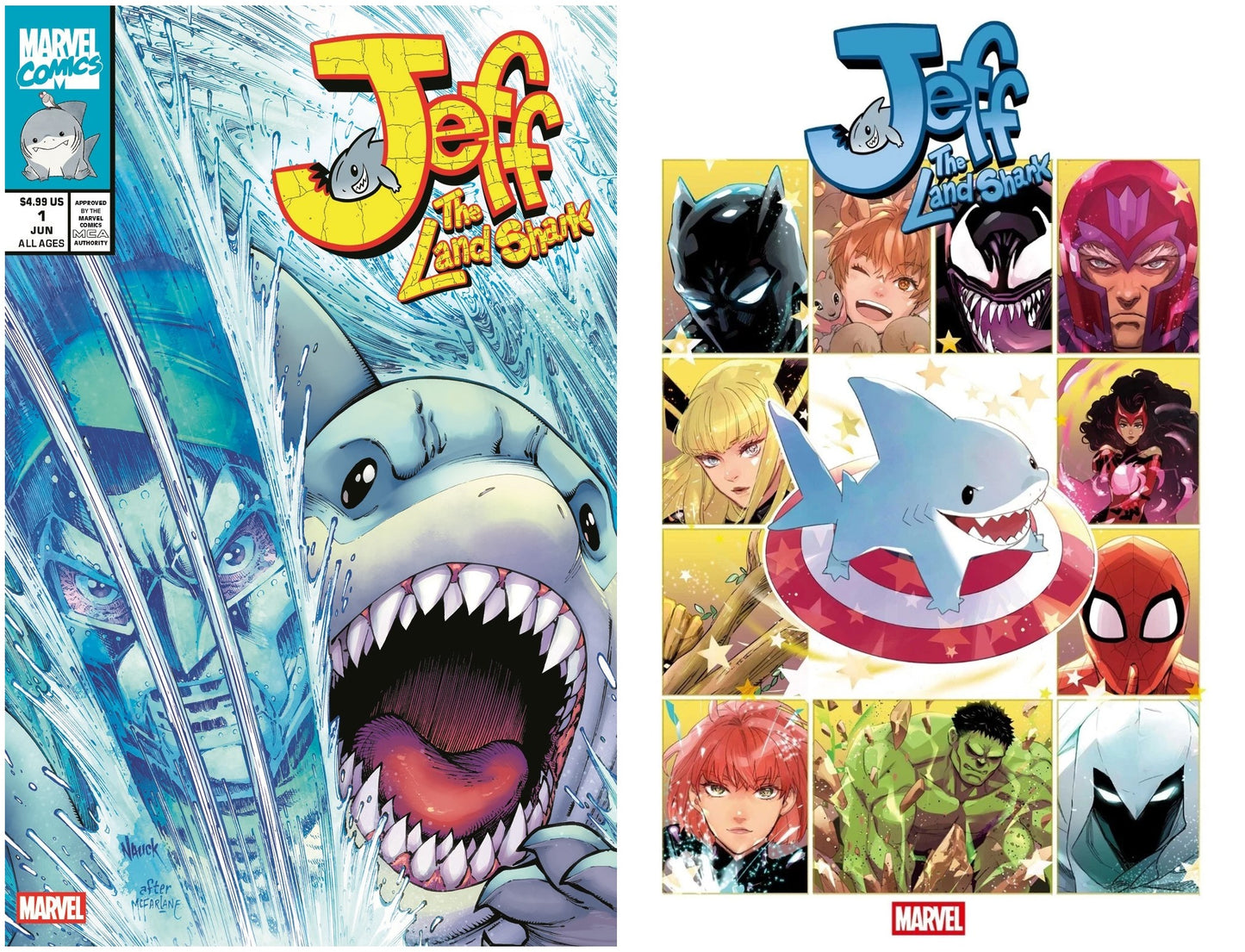 JEFF THE LANDSHARK #1 TODD NAUCK 'HULK 340 HOMAGE' VARIANT LIMITED TO 1000 COPIES WITH NUMBERED COA + 1:25 VARIANT