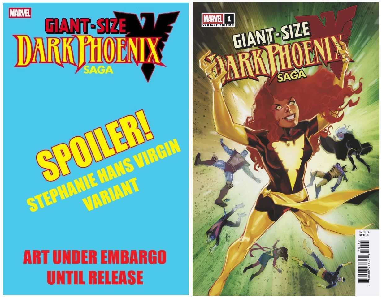 GIANT-SIZE DARK PHOENIX SAGA #1 STEPHANIE HANS SUPER RARE VIRGIN SPOILER VARIANT LIMITED TO 200 COPIES WITH NUMBERED COA + 1:25 VARIANT