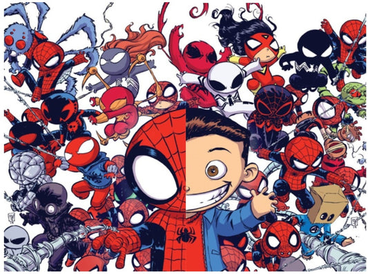 SUPERIOR SPIDER-MAN #32 & AMAZING SPIDER-MAN #9 SKOTTIE YOUNG CONNECTING SUPER RARE TURKISH VIRGIN VARIANT SET LIMITED TO 300 SETS
