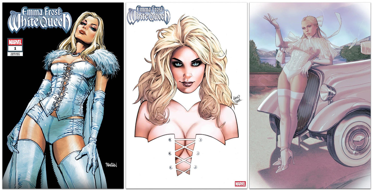 EMMA FROST THE WHITE QUEEN #1 DAN PANOSIAN VARIANT LIMITED TO 500 COPIES WITH NUMBERED COA + 1:25 &. 1:100 VARIANTS