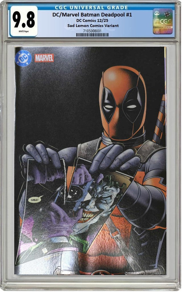 DC MARVEL BATMAN DEADPOOL #1 BRIAN BOLLAND MEGACON 2026 FOIL VIRGIN VARIANT LIMITED TO 800 COPIES CGC 9.8 PREORDER - SAD LEMON COMICS