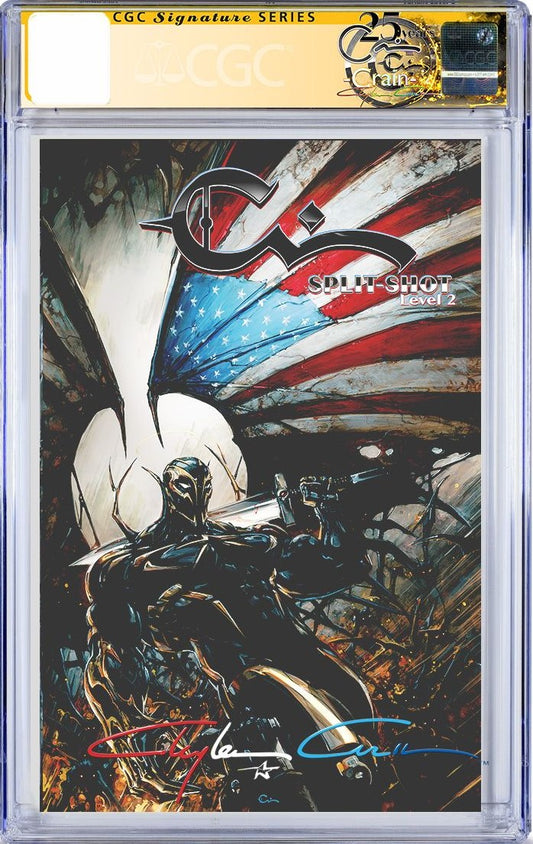 SPLIT-SHOT LEVEL #2 CLAYTON CRAIN SKETCHBOOK 2ND PRINT WITH GOLD FOIL NUMBERING CGC SS 9.8 PATRIOTIC INFINITY SIGNED