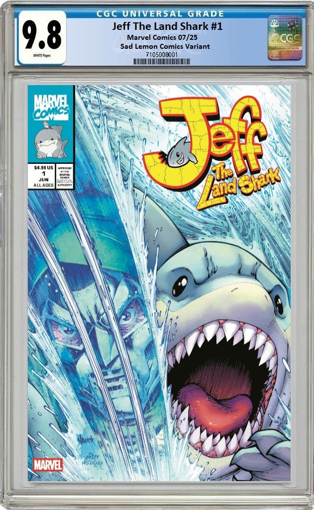 JEFF THE LANDSHARK #1 TODD NAUCK 'HULK 340 HOMAGE' VARIANT LIMITED TO 1000 COPIES WITH NUMBERED COA CGC 9.8 PREORDER