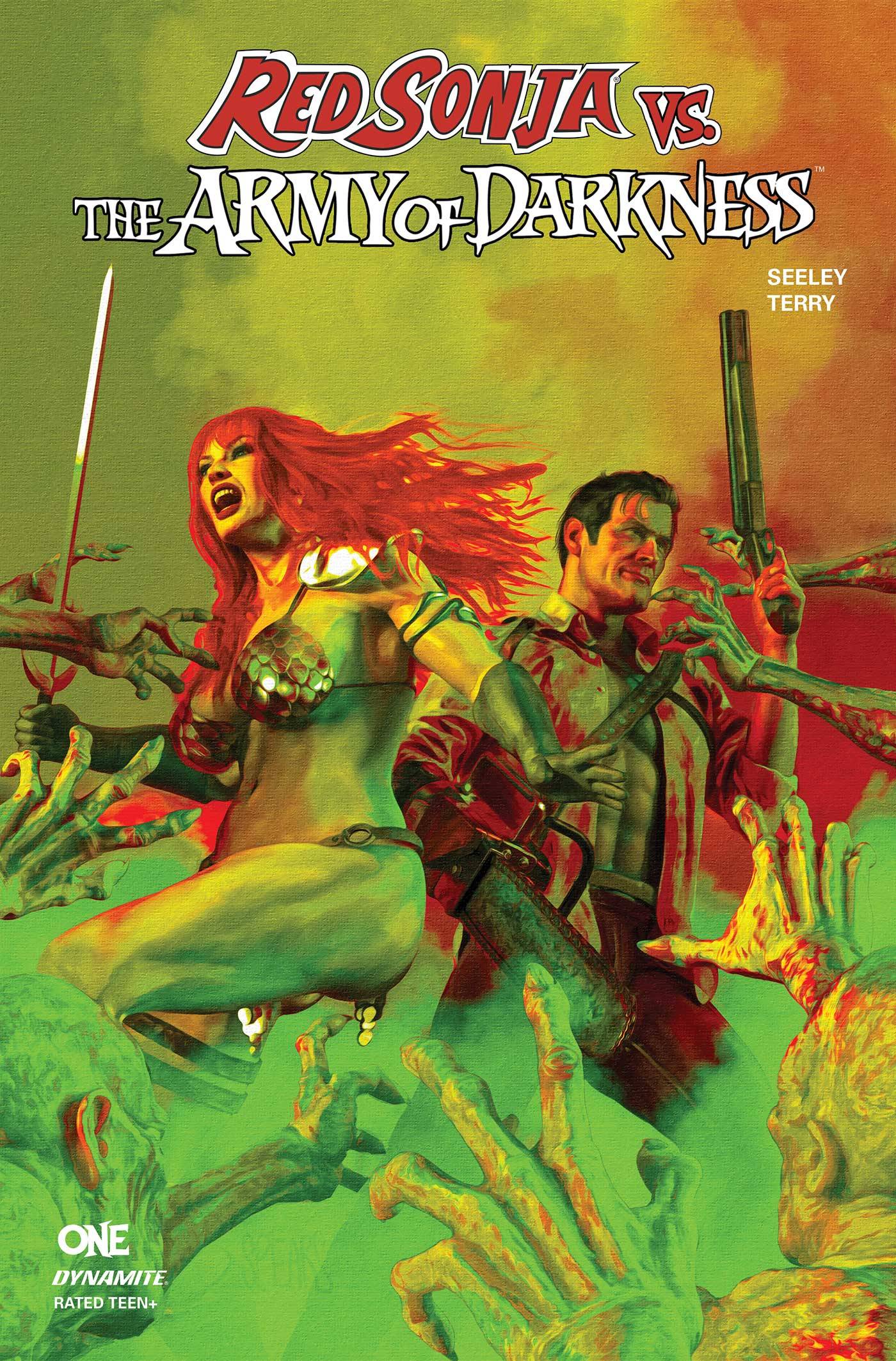 RED SONJA VS AOD #1 1:10 MARK SPEARS GREEN VARIANT