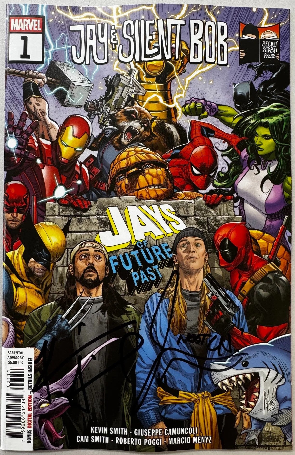 JAY & SILENT BOB: JAYS OF FUTURE PAST #1 DOUBLE SIGNED BY KEVIN SMITH & JASON MEWES W/COA