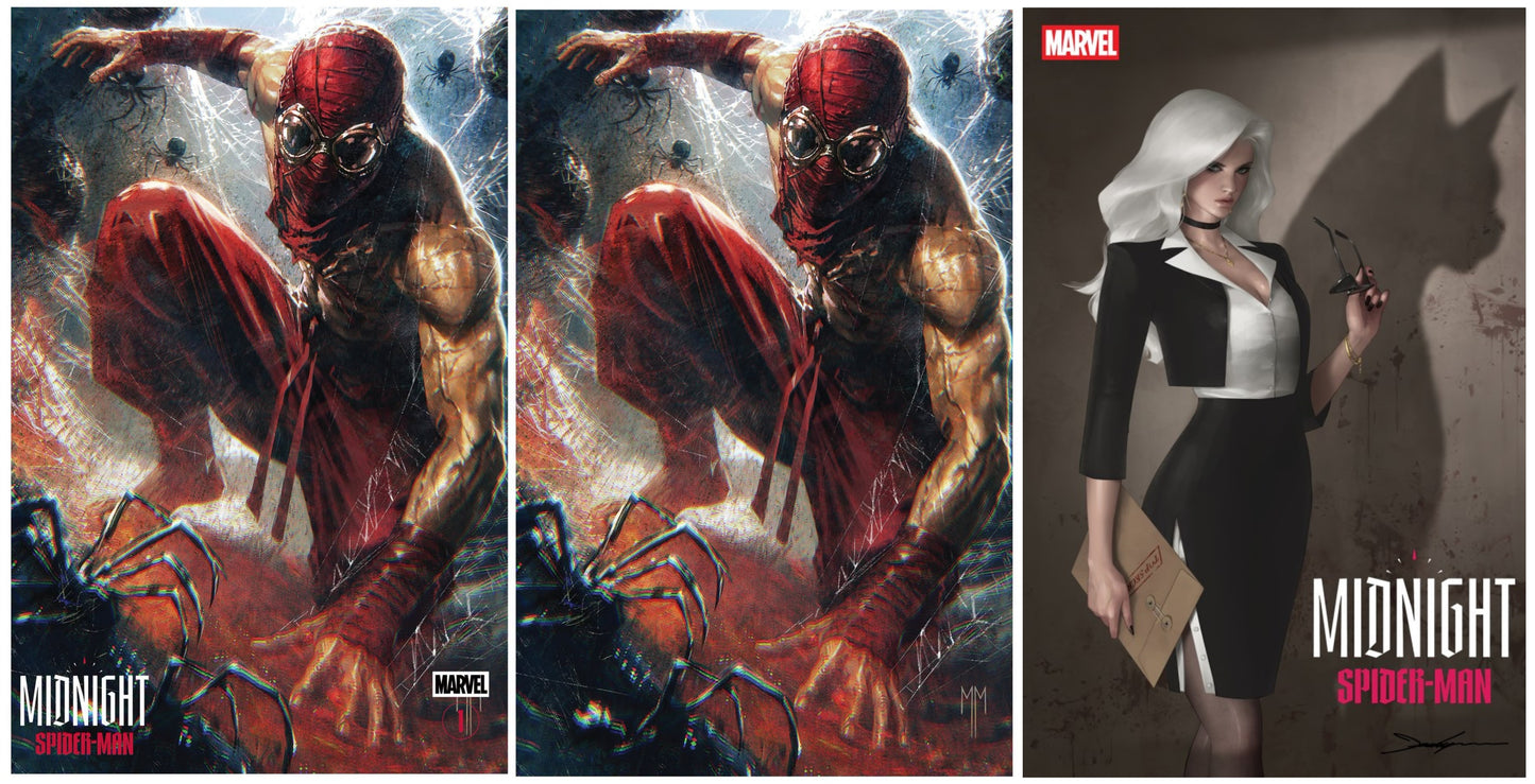 MIDNIGHT SPIDER-MAN #1 MARCO MASTRAZZO TRADE/VIRGIN VARIANT SET LIMITED TO 800 SETS + 1:25 VARIANT