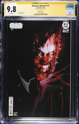 ABSOLUTE BATMAN #15 CVR B JOCK CARD STOCK VARIANT CGC SS 9.8 SIGNED BY JOCK