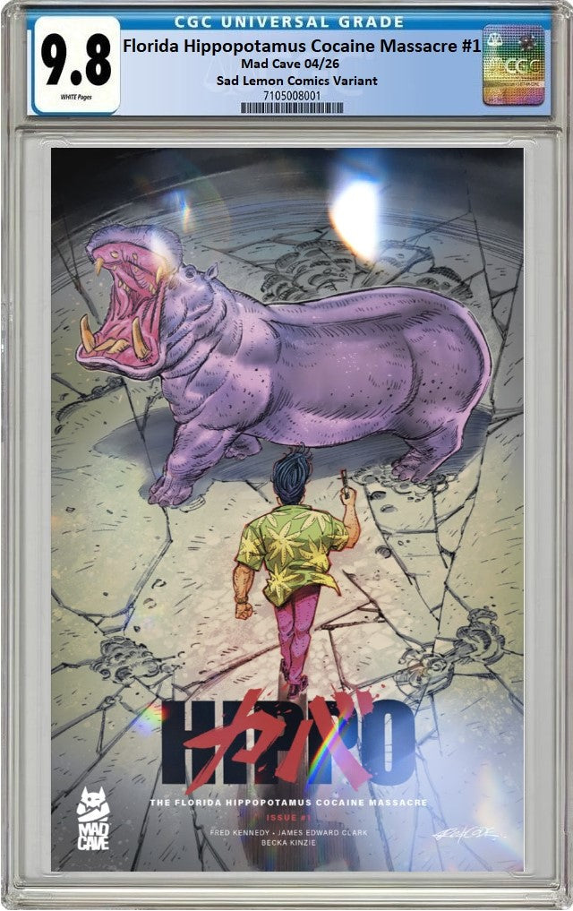 FLORIDA HIPPOPOTAMUS COCAINE MASSACRE #1 REDCODE AKIRA HOMAGE METAL VARIANT LIMITED TO 50 COPIES CGC 9.8 PREORDER