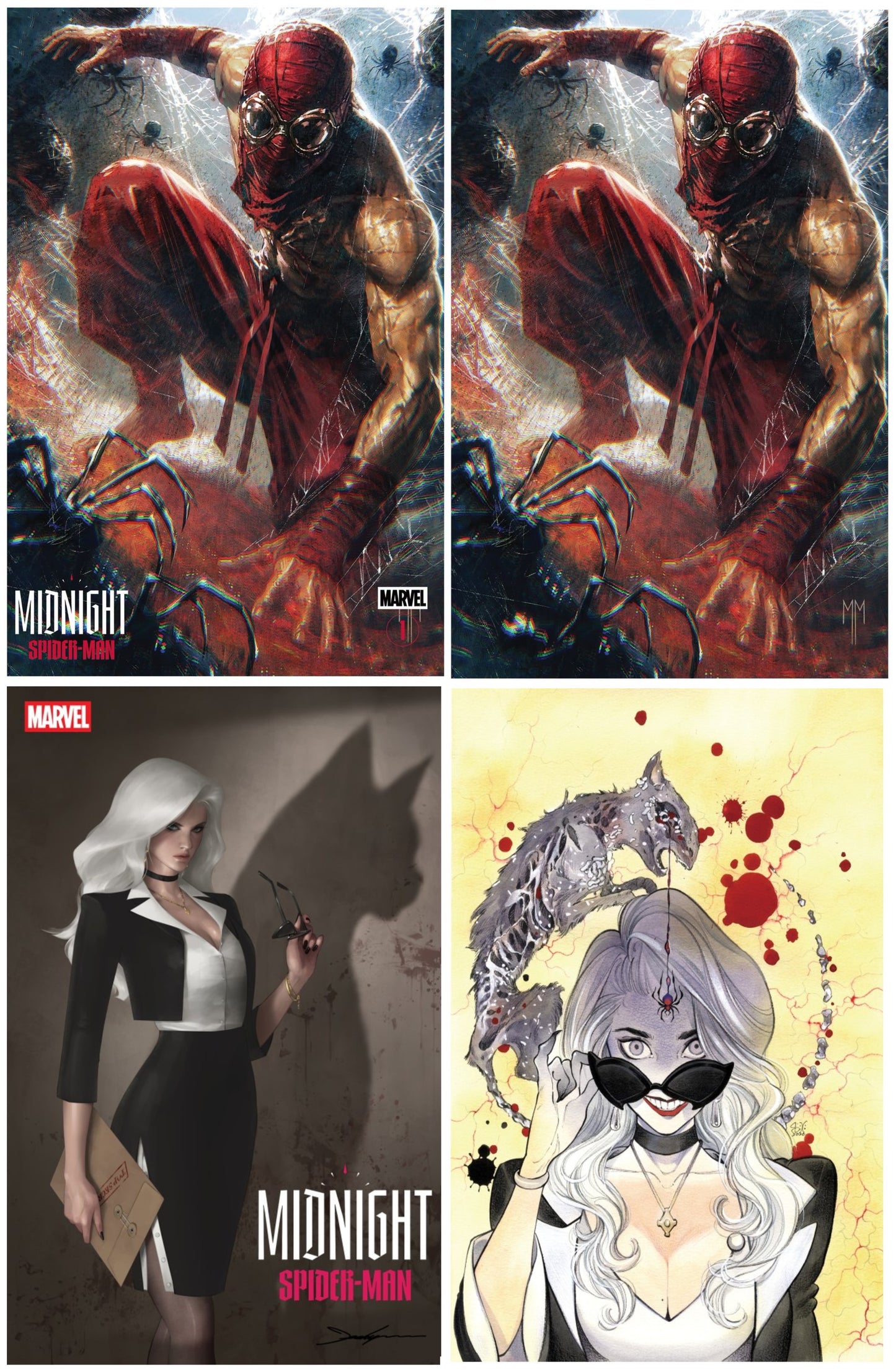MIDNIGHT SPIDER-MAN #1 MARCO MASTRAZZO TRADE/VIRGIN VARIANT SET LIMITED TO 800 SETS + 1:25 & 1:50 VARIANTS