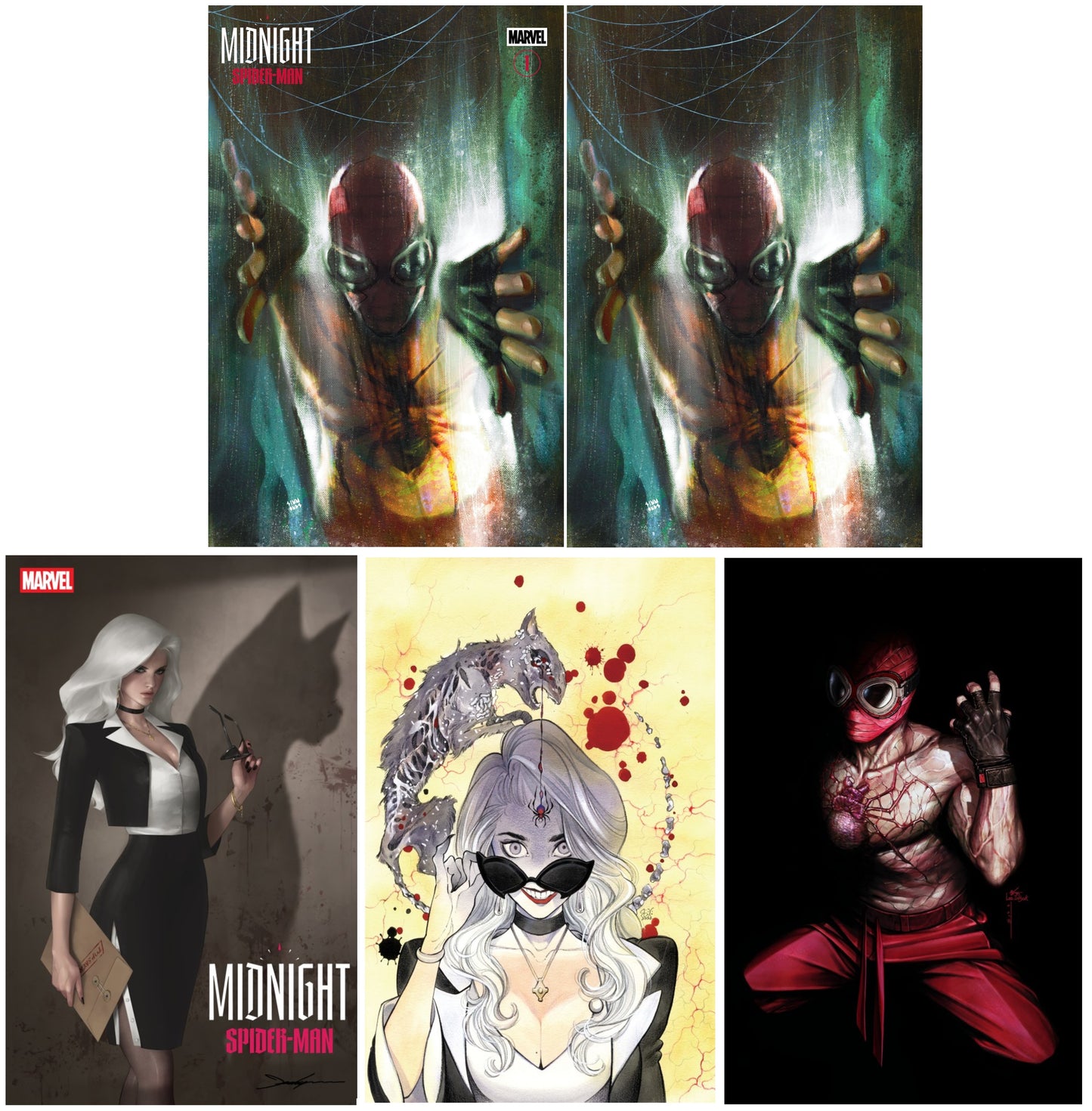 MIDNIGHT SPIDER-MAN #1 MARTIN SIMMONDS NYCC 2026 TRADE/VIRGIN VARIANT SET LIMITED TO 800 SETS + 1:25, 1:50 & 1:100 VARIANTS