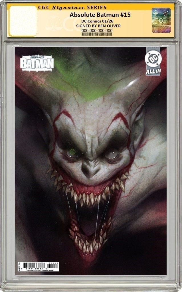 ABSOLUTE BATMAN #15 CVR C BEN OLIVER CARD STOCK VARIANT CGC SS SIGNED BY BEN OLIVER