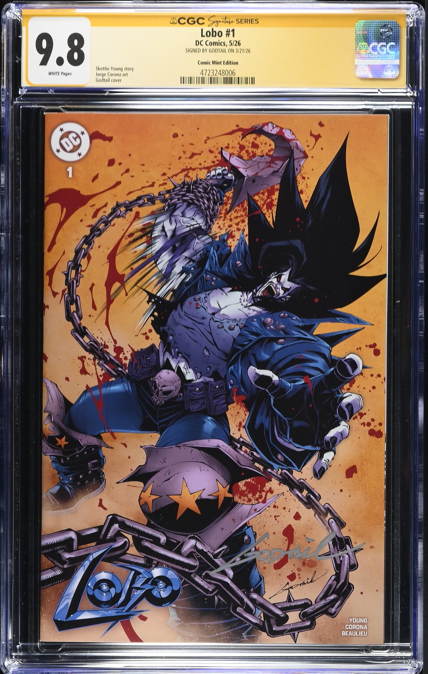 LOBO #1 GODTAIL VARIANT LIMITED TO 800 COPIES CGC SS 9.8