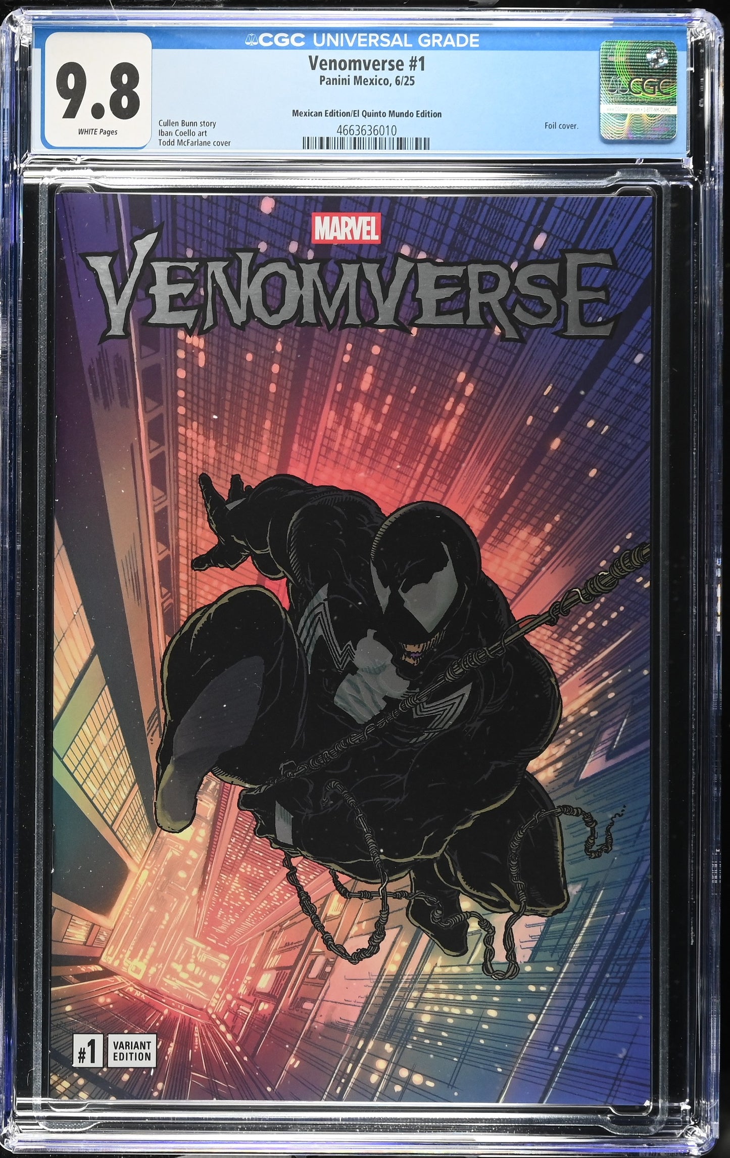 VENOMVERSE #1 1:1000 SDCC 2025 TODD MCFARLAINE FOIL VARIANT CGC 9.8
