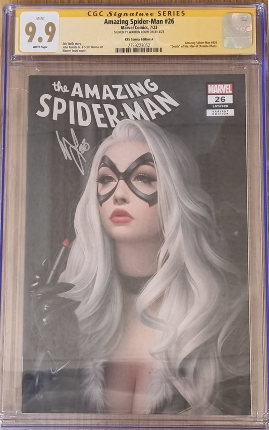 AMAZING SPIDER-MAN #26 WARREN LOUW TRADE DRESS VARIANT LIMITED TO 3000 COPIES CGC SS 9.9