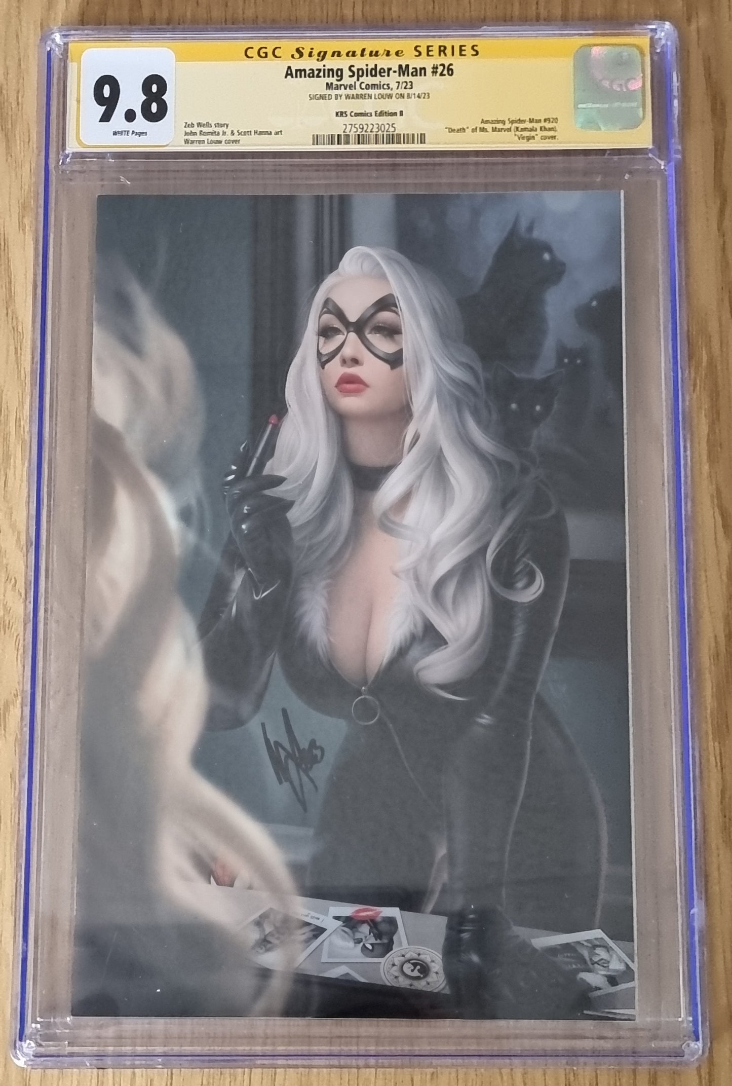 AMAZING SPIDER-MAN #26 WARREN LOUW VIRGIN VARIANT LIMITED TO 1000 COPIES CGC SS 9.8