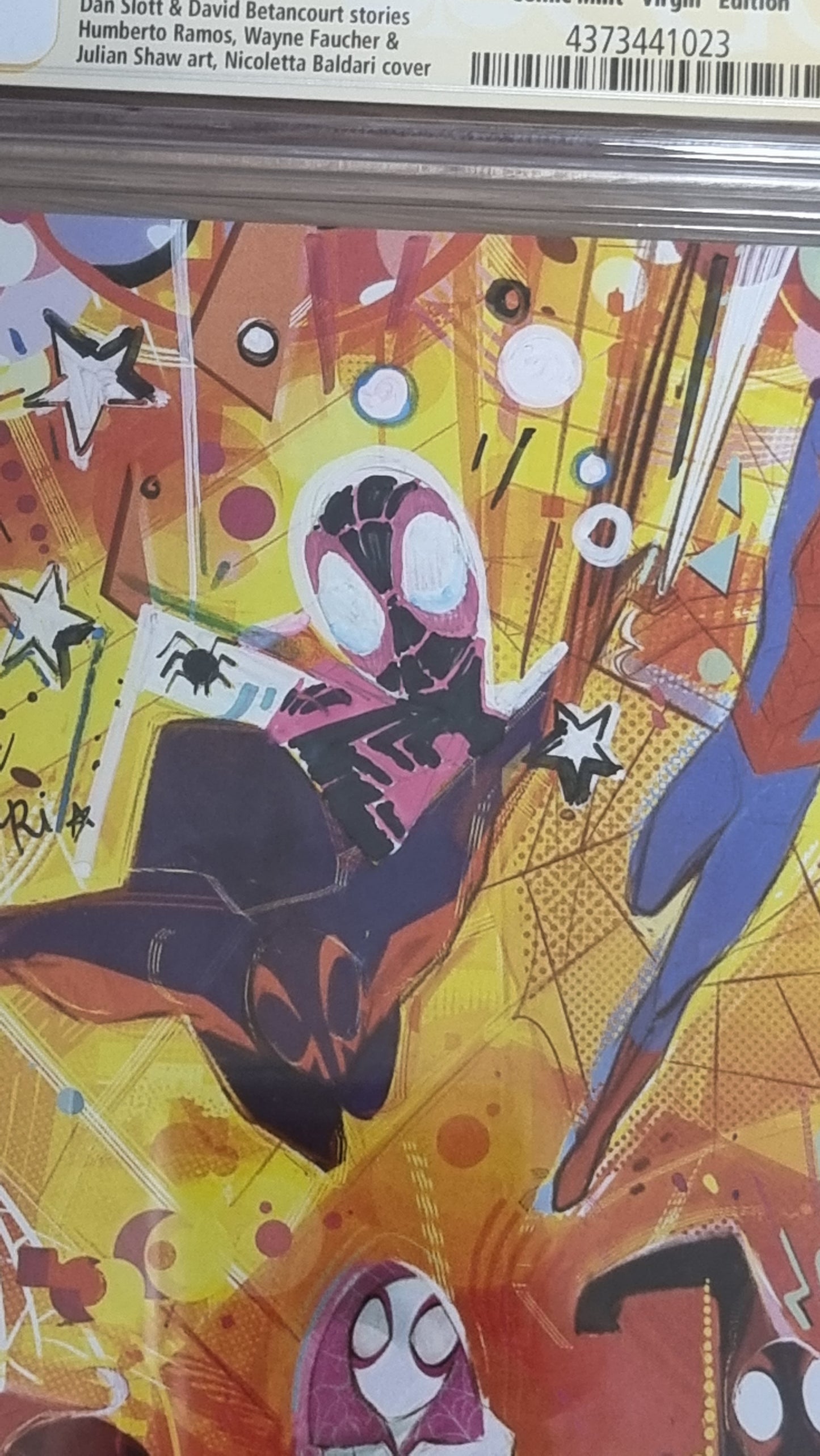 EDGE OF SPIDER-VERSE #3 NICOLETTA BALDARI VIRGIN VARIANT LIMITED TO 1500 COPIES MILES MORALES REMARK CGC 9.8