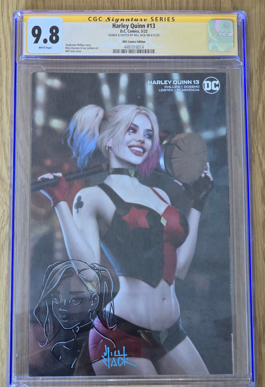HARLEY QUINN #13 WILL JACK MINIMAL TRADE DRESS VARIANT LIMITED TO 1500 CGC REMARK 9.8