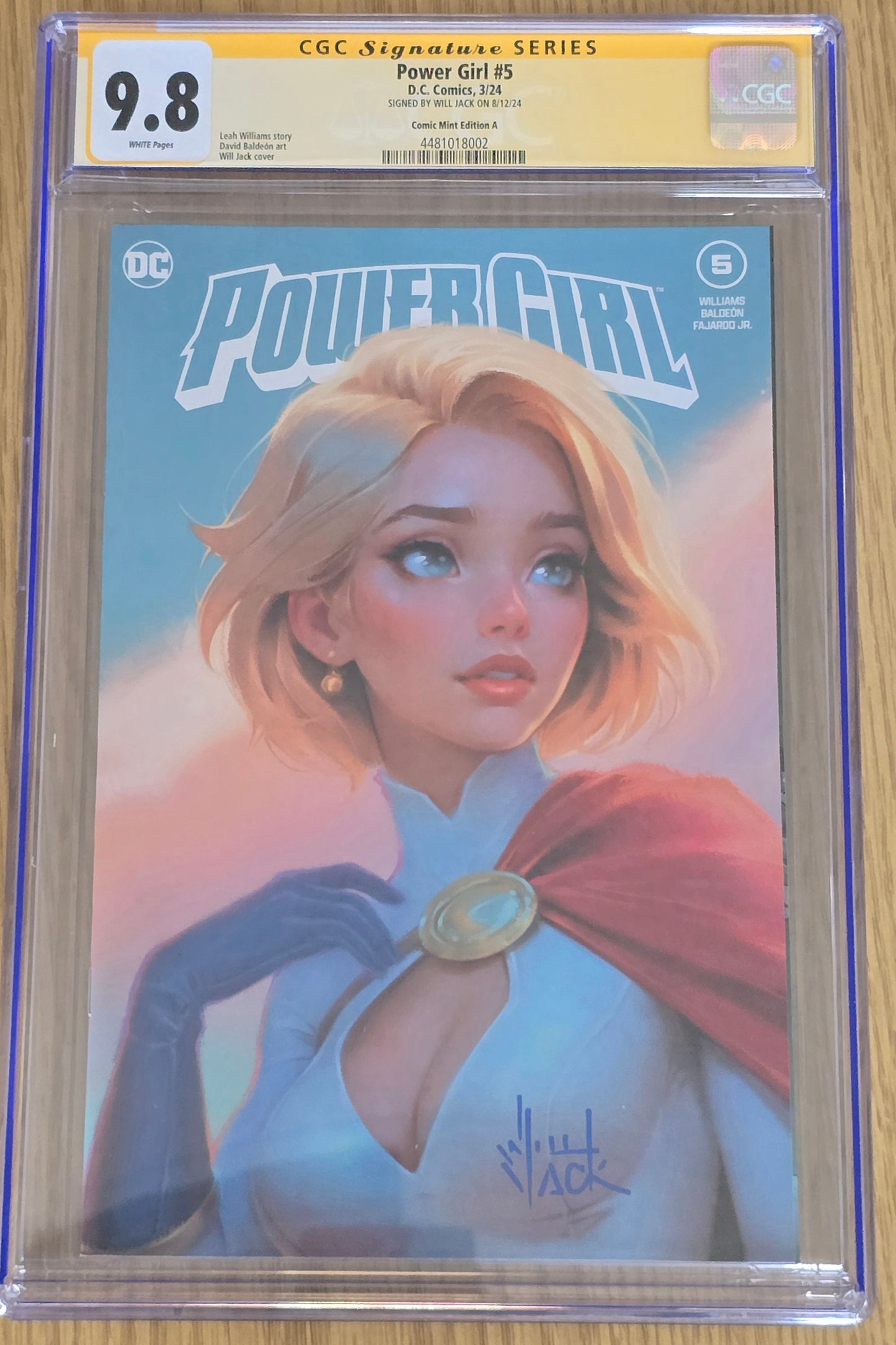 POWER GIRL #5 WILL JACK TRADE DRESS VARIANT LIMITED TO 3000 COPIES CGC SS 9.8
