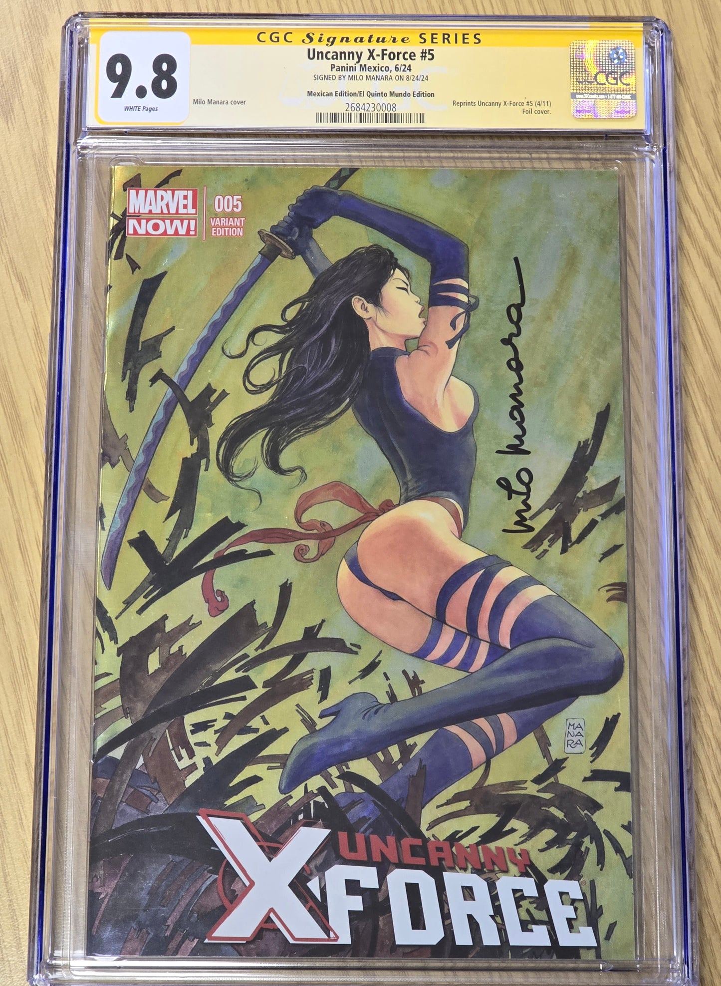 UNCANNY X-FORCE #5 MILO MANARA FOIL VARIANT LIMITED TO 1000 COPIES CGC SS 9.8