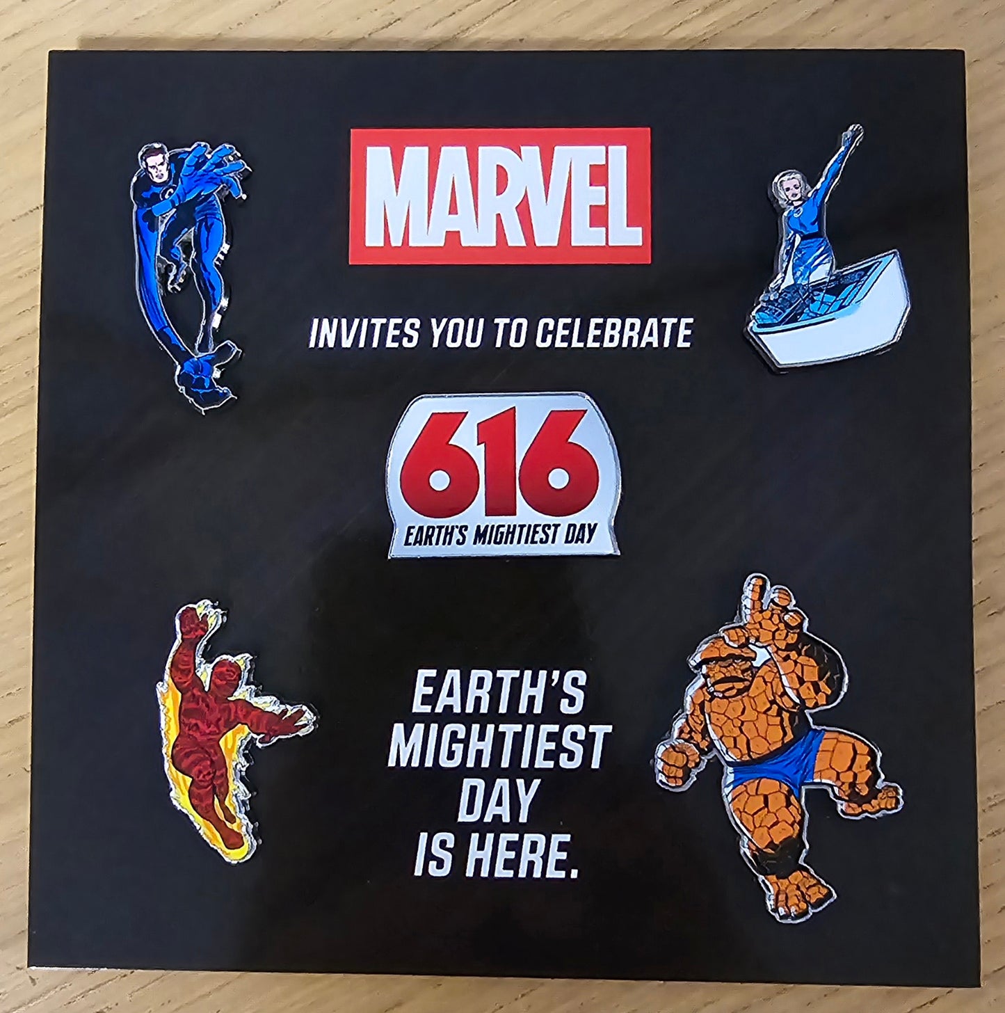 616 DAY 1 PER STORE FANTASTIC FOUR JACK KIRBY 5 PIN BADGE SET