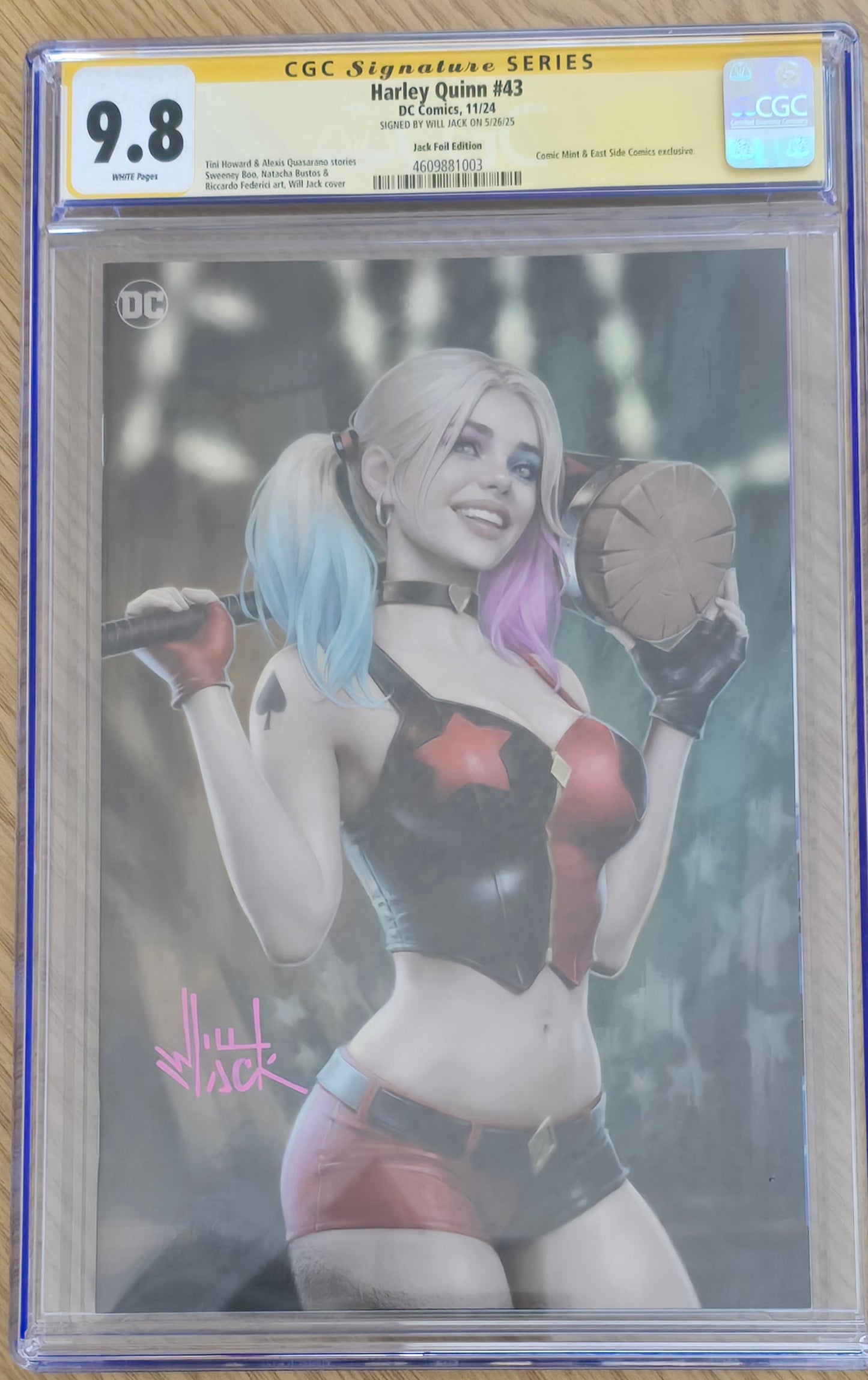 HARLEY QUINN #43 NYCC 2024 WILL JACK REMASTERED FOIL VIRGIN VARIANT LIMITED TO 800 CGC SS 9.8