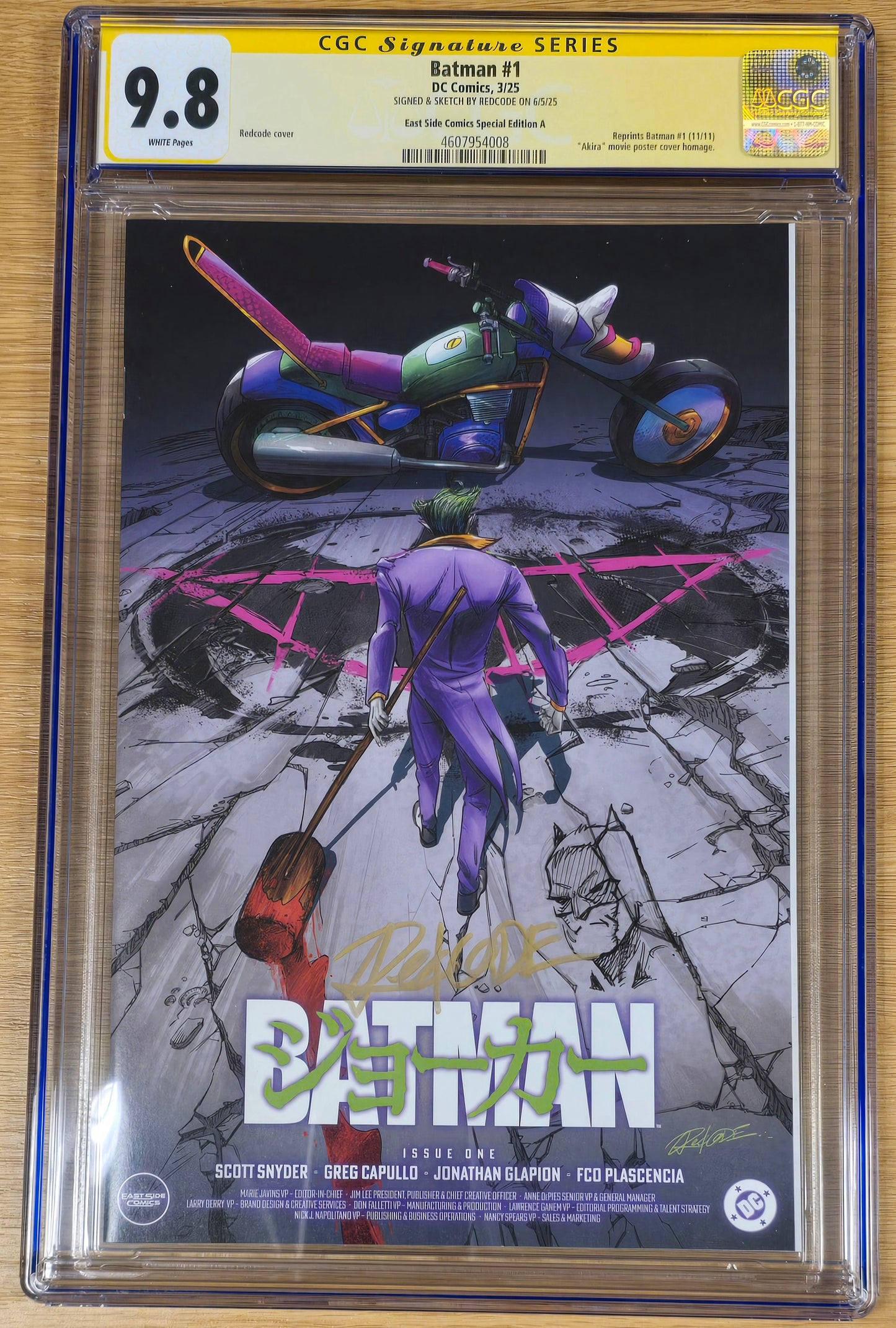 BATMAN (NEW 52) #1 REDCODE 'JOKER AKIRA HOMAGE' LIMITED TO 2000 COPIES CGC REMARK 9.8 - SAD LEMON COMICS