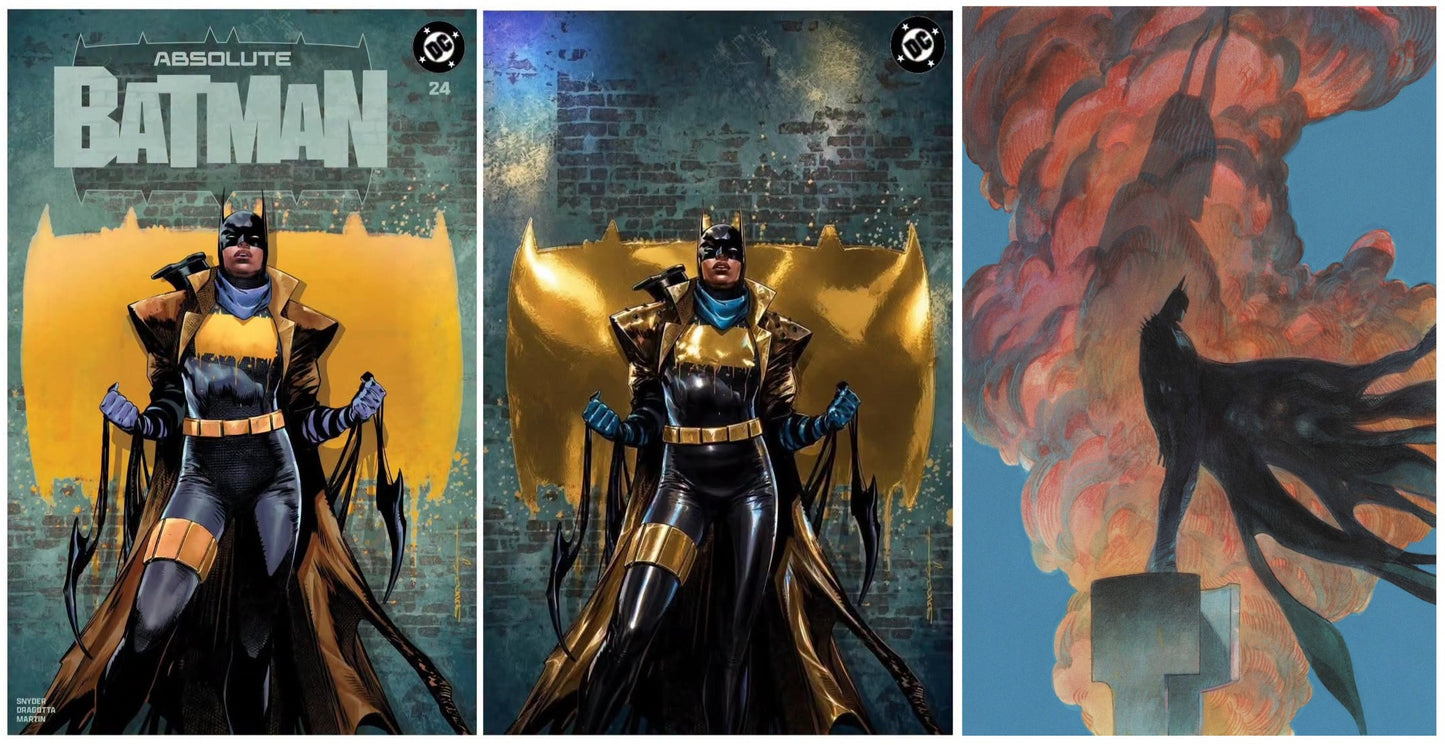 ABSOLUTE BATMAN #24 RAFA SANDOVAL TRADE/GOLD FOIL VIRGIN VARIANT SET LIMITED TO 800 SETS + 1:25 VARIANT