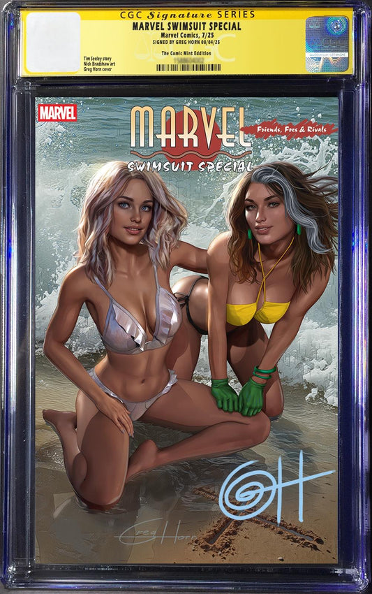 MARVEL SWIMSUIT SPECIAL FRIENDS FOES & RIVALS #1 GREG HORN WOMEN OF X TRADE DRESS VARIANT LIMITED TO 3000 COPIES CGC SS SIGNED GH PREORDER