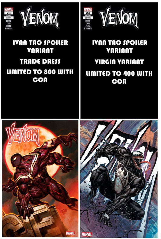 VENOM #23 IVAN TAO SPOILER TRADE/VIRGIN VARIANT SET LIMITED TO 400 SETS WITH NUMBERED COA + 1:25 & 1:50 VARIANT