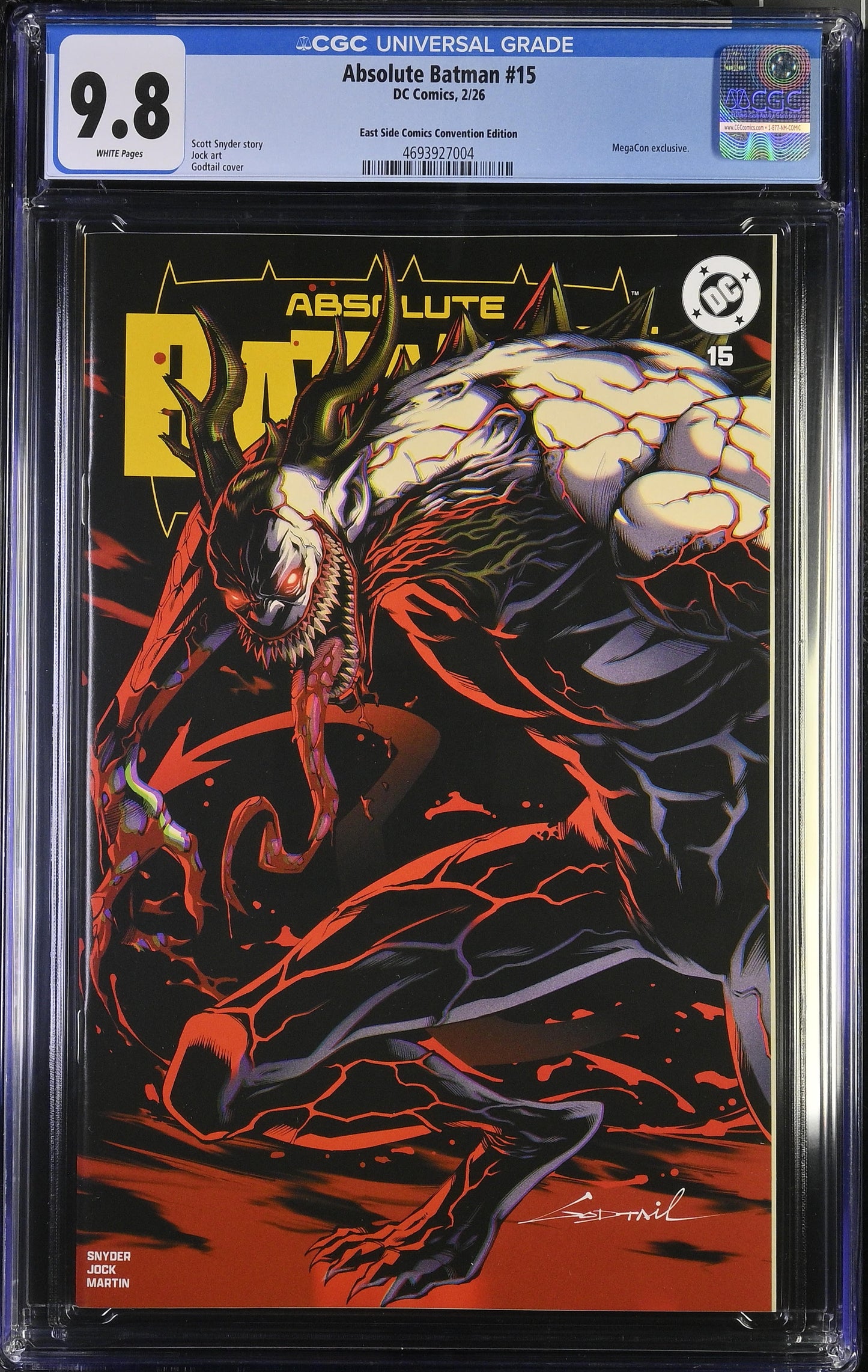 ABSOLUTE BATMAN #15 GODTAIL 'MIDNIGHT GOLD' MEGACON 1ST PRINT VARIANT LIMITED TO 800 COPIES CGC 9.8 PREORDER