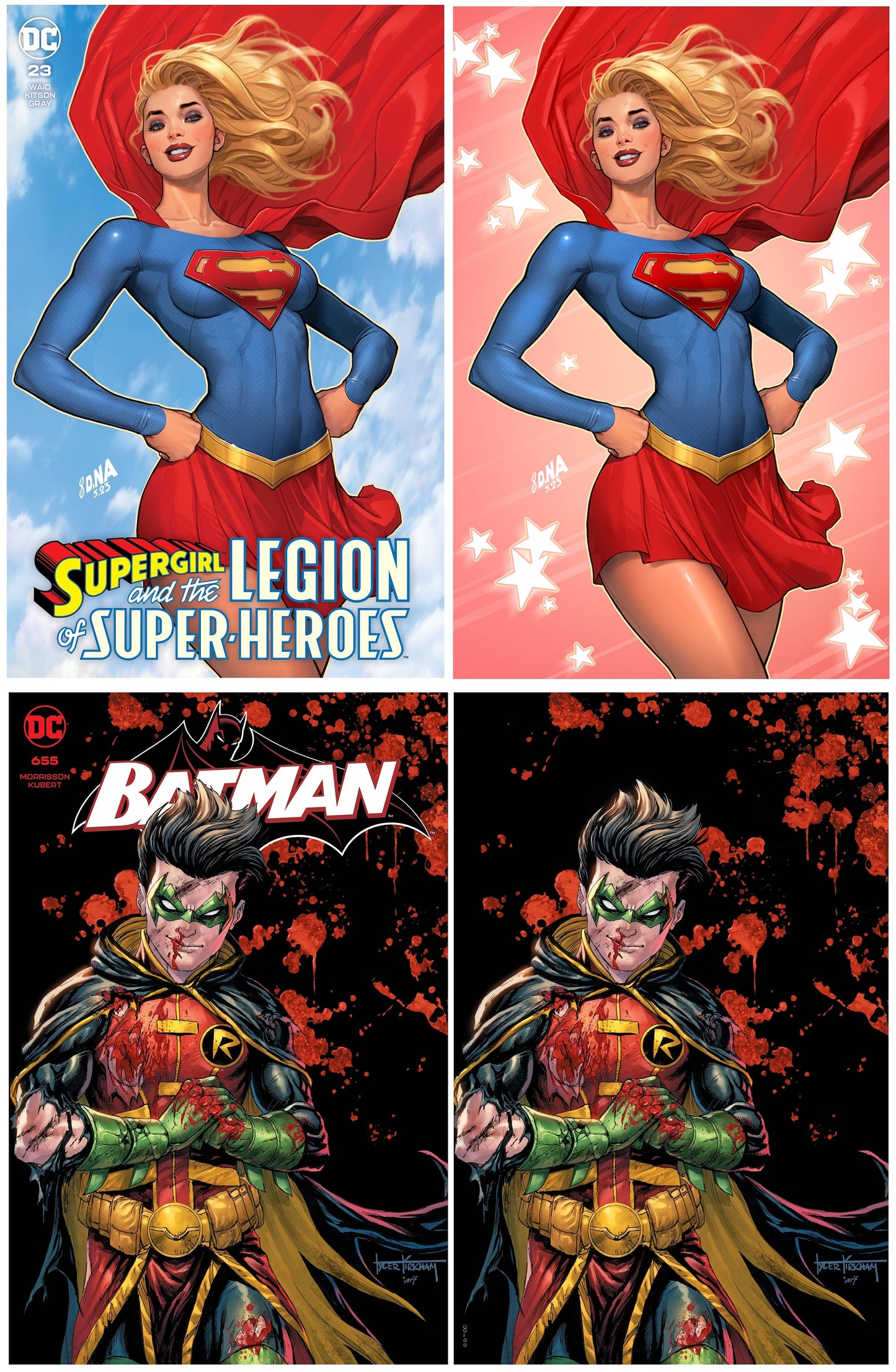 LEGION OF SUPERHORES #23 DAVID NAKAYAMA & BATMAN #655 TYLER KIRKHAM SDCC TRADE/VIRGIN FOIL VARIANT BUNDLE