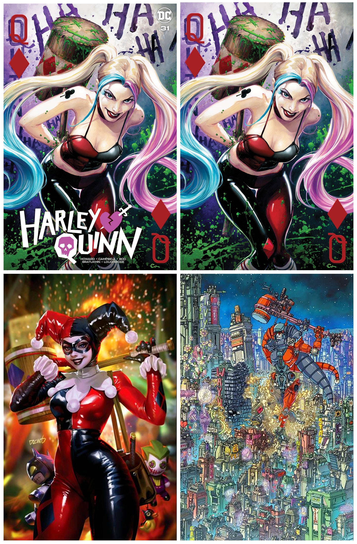 HARLEY QUINN #31 CLAYTON CRAIN TRADE DRESS/VIRGIN VARIANT SET LIMITED TO 1500 + 1:25 & 1:50 VARIANTS